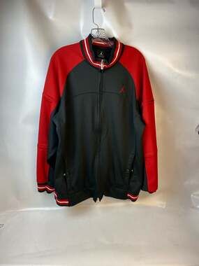 Air Jordan Men's Vintage Full Zip Track Jacket Black Red Jumpman Size L